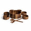 7 Piece - Extra Large Salad Bowl with Servers and 4 Individuals