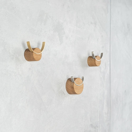 Patère CERF | chêne, laiton
