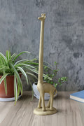 Gold Giraffe Paper Towel Holder & Toilet Paper Stand – 17.5" Cast Iron